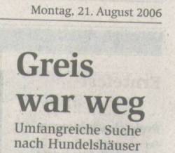 Greis war weg